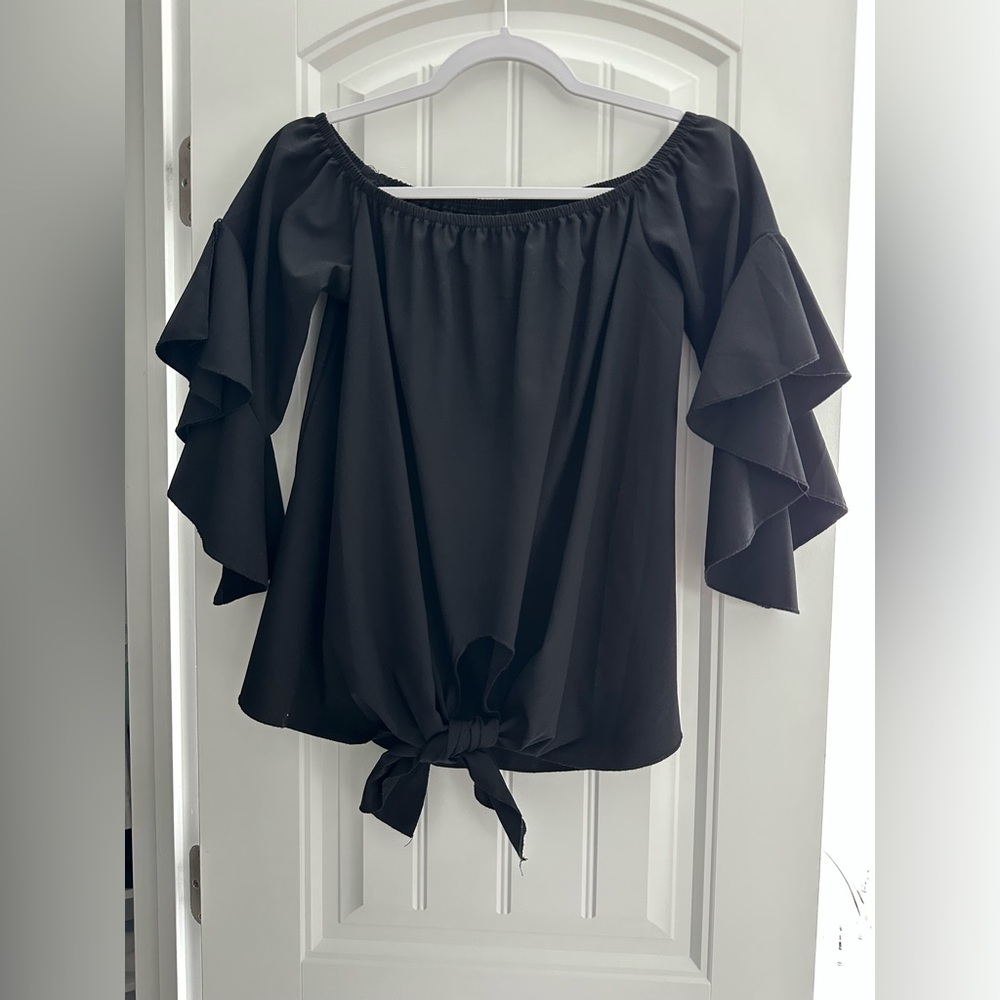Black off the shoulder top